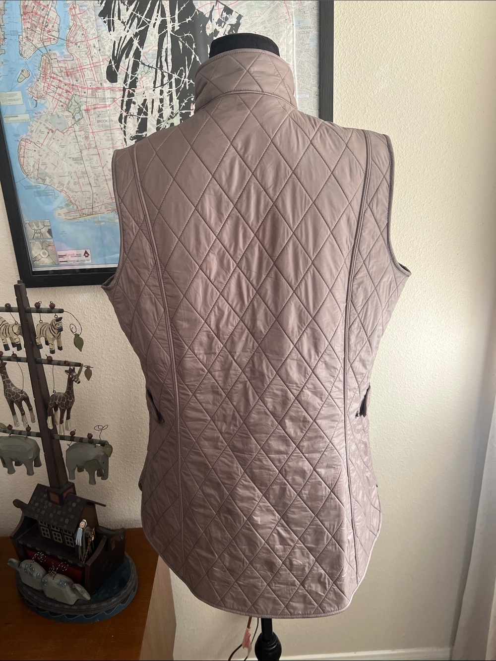 Barbour Wray Gilet Vest Quilted Khaki Quilted Fleece Lined Women's 12 - Picture 4 of 10